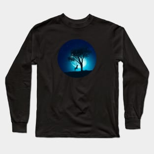 Girl on swing at night Long Sleeve T-Shirt